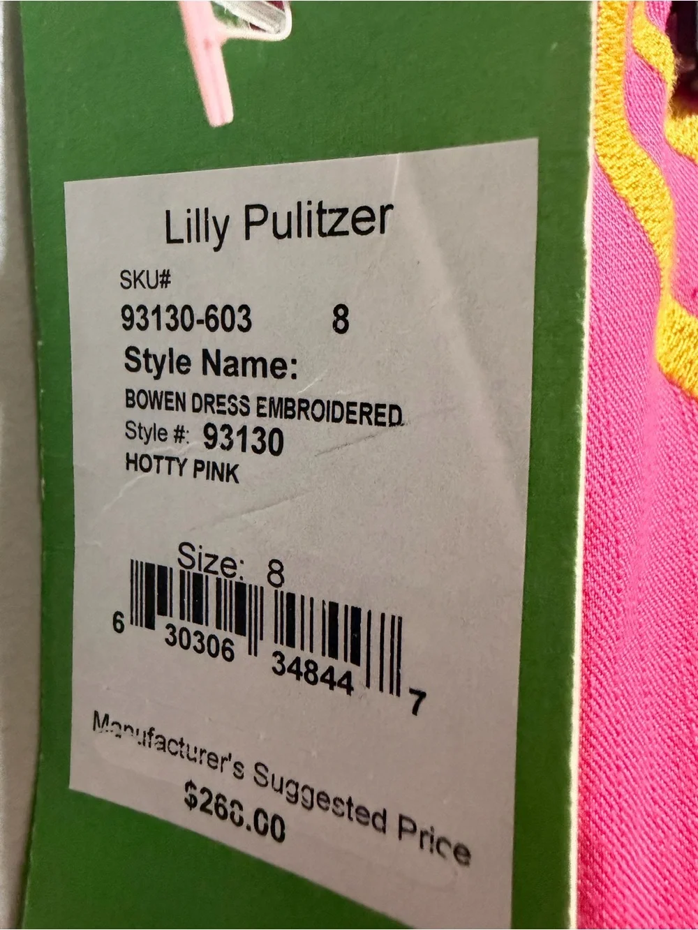 Lilly Pulitzer Boden Hotty Pink Strapless Dress with Yellow Embroidery - Picture 4 of 6